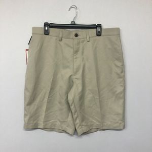 NWT Haggar H26 Men Flat Front Chino Golf Shorts Size 36 Beige B186 -11